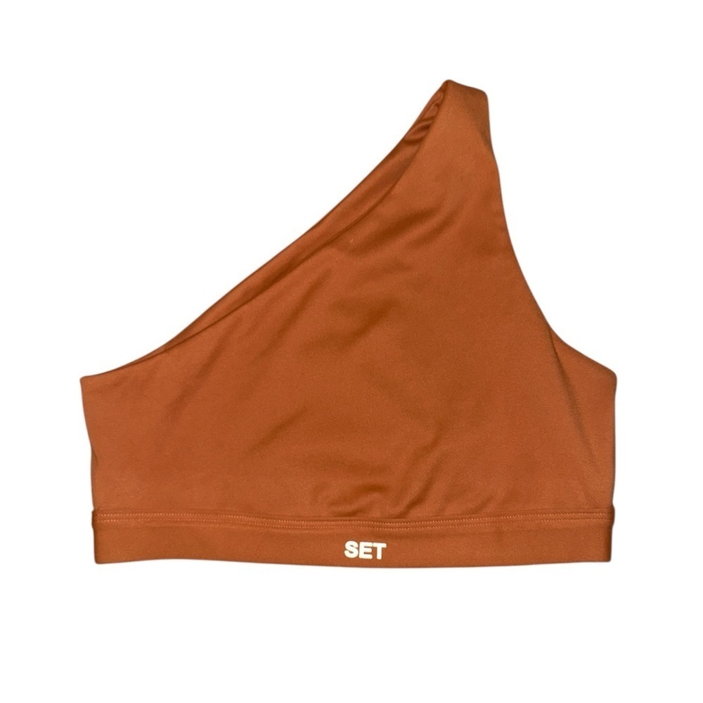 Set Active light brown off the shoulder sport bra women’s size XS